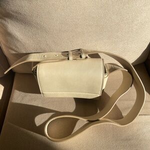 Mango Cream Leather Crossbody Bag